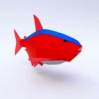 Neon tetra fish low poly 3d model