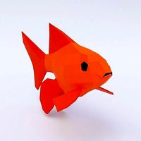 Gold fish low poly 3d model