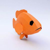 Brown striped fish 3d model