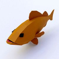 Brown rock fish low poly 3d model