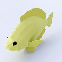 Bluegill fish low poly 3d model