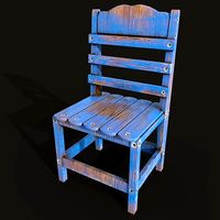 Wooden Chair Low-poly 3d model