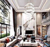 MAX-I-22-06-0035 Modern light luxury villa 3 rooms staircase