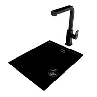 Faucet Mythos Pull-Out and Kubus KBG 110-34 Fragranite Onyx