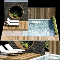 Backyard Furniture with Fountain - Architect Element 08