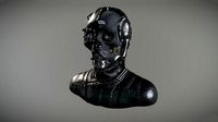 FFCG-H-22-06-0013 Game Character robot skull head low poly