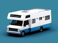 Cartoon Stylized Camper Van Classic