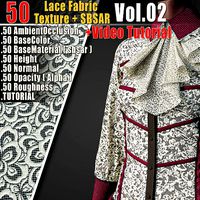 50 Lace Fabric Texture  Sbsar  VideoTutorial Vol02