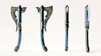 Axe Sci-fi realistic low-poly weapon for games and renders