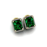 Emrald Earring With Halo 3d Model and Render Detail  | 3D