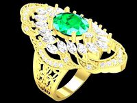 luxury asian diamond women ring 3433 | 3D