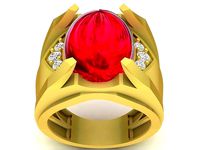 lucky asian oval ruby men ring 3426 | 3D