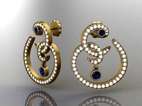 Exclusive Earrings model 3D printable model 0007 | 3D