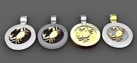 4 model of CANCER pendant | 3D