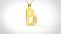 Model 874 Initial B Letter Pendant | 3D