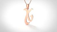 Model 871 Initial X Letter Pendant | 3D