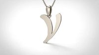 Model 867 Initial V Letter Pendant | 3D