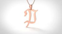Model 862 Initial P Letter Pendant | 3D