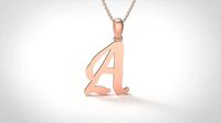 Model 847 Initial A Letter Pendant | 3D