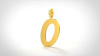 Model 783 Initial O Letter Pendant | 3D