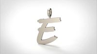 Model 773 Initial E Letter Pendant | 3D