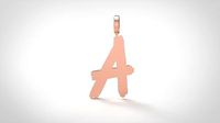 Model 769 Initial A Letter Pendant | 3D