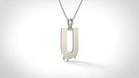 Model 763 Blood U Initial Pendant | 3D