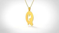 Model 759 Blood Q Initial Pendant | 3D