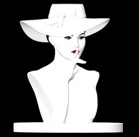 Buste femme avec chapeau | 3D