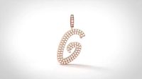 Model 801 Initial G Diamond Letter Pendant | 3D