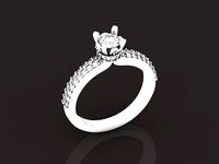 elegant engagement ring with diamonds | 3D