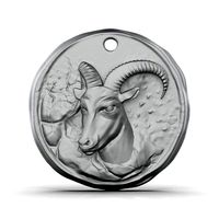 Zodiac Aries Coin Pendant | 3D
