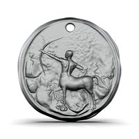 Zodiac Sagittarius Coin Pendant | 3D