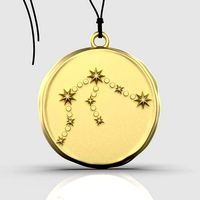 Zodiac Aquarius Sign Pendant | 3D