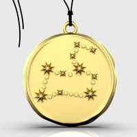 Zodiac Leo Sign Pendant | 3D