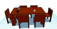 Useless table and glass | 3D