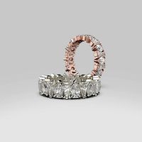 Pear and Baguette Eternity Ring in 17 sizes | 3D