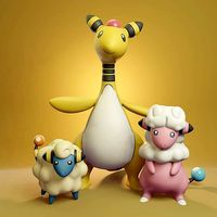 Pokemon - Mareep Flaaffy and Ampharos with 2 poses each | 3D