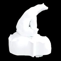 Sad  white bear on a melting iceberg | 3D
