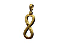 Infinity pendant with bail | 3D