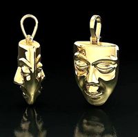 Pendant Mask Comedy and tragedy Model 1618 | 3D