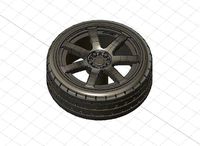 Work Emotion XT7 wheel plus Yokohama Advan A052 tire STL and STP | 3D