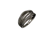 Custom wires ring with diamonds - 1057 | 3D