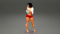 Beautiful Woman Posing In Nightie | 3D