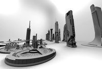 abstract stylish modern architecture | 3D