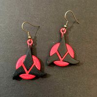 Klingon Imperial Trefoil Earrings | 3D