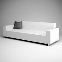 CGAxis White Sofa 07 3D Model