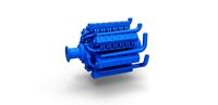 Diecast engine 42 cylinder for Pulling tractor Scale 1 to 25 | 3D
