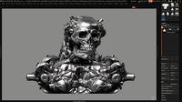 robot skull head bust 144 3d print model | 3D