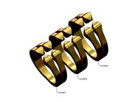 Pyramid ends fashion ring US sizes 7 8 9 | 3D